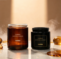 Décoration d'intérieur, contenants à bougies de luxe, pots en verre uniques avec couvercles