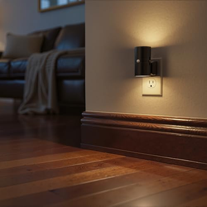 Veilleuse LED à détecteur de mouvement, lumière blanche douce, moderne, à brancher sur prise murale, activée par le mouvement, pour couloir et salle de bain - Product Image 2