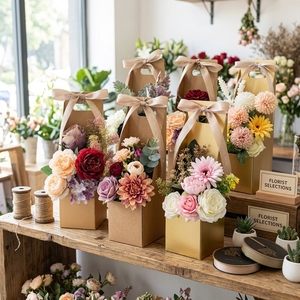 Scatole Regalo per Fiori, Contenitore per Bouquet con Manico, Scatola per Composizioni Floreali per Compleanni, Matrimoni, Festa della Mamma, Forniture per Feste - Product Image 5