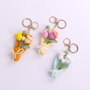 Llavero de Flores Pequeñas de Ganchillo, Flores Tejidas a Mano, Ramo de Flores de Ganchillo, Flores de Macramé al por Mayor para el Día de la Madre - Product Image 1