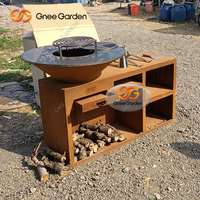 Brasero BBQ en acier Corten, foyer extérieur personnalisé, chauffage de terrasse, barbecue
