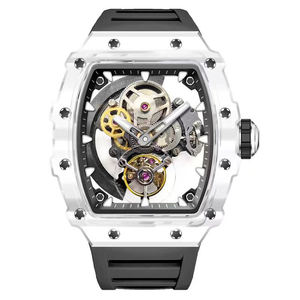 Relojes ODM de nueva llegada para hombre, reloj mecánico automático, relojes mecánicos de pulsera impermeables para hombre, diseño de barril, OEM - Product Image 2