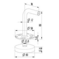 Support de fixation en acier inoxydable blanc thermolaqué pour main courante, avec joint de disque et vis de fixation, pour garde-corps en verre d'escalier et de centre commercial, résistant à l'eau