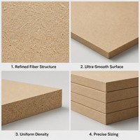 Panneau MDF de qualité E0, certifié CE, pour la construction de tables basses modernes, panneau de fibres 4x8 18mm 9mm, panneau de meuble, couleurs bois MDF