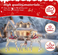 Figura de Reno Navideño con Luces LED, Decoración de Reno con Pedrería, Bufanda de Felpa, Decoración Navideña para Mesa y Hogar