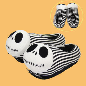 De Halloween Jack Skellington Kerst Pluche Slipper Schoenen Huis Winter Jack Skelet Cartoon Slipper - Product Image 6