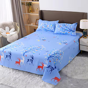 Hot Sale Modern Polyester <strong>Floral</strong> Leaves Pattern 200TC Home Use Anti-Static Therapy Fitted <strong>Bed</strong> <strong>Sheet</strong> - Product Image 6