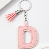 Nieuwe Groothandel Custom Letter Lederen Sleutelhanger 26 Engelse Letter Sleutelhanger Pu Lederen Tas Hanger Charm Accessoires