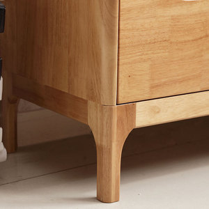 Solid Wood Five Drawer <b>Chest</b> Natural Color Bedroom <b>Storage</b> Cabinet Modern Minimalist Dresser Pine Wood Furniture - Product Image 3