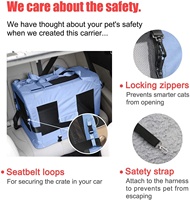 Échantillon gratuit Grande cage de transport pour chats Bouton de caisse pour animaux de compagnie portable à côtés souples Bac à litière pliable de luxe moderne Cage pour animaux de compagnie pour voiture