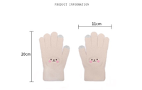 Frauen niedlichen Cartoon Marder Wolle Happy Face Handschuhe Winter Plüsch Warm Outdoor Cold Proof für Touchscreen kompatibel Daily Cyclin