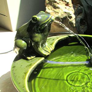 <span class=keywords><strong>Fuente</strong></span> Solar de Cerámica con Forma de <span class=keywords><strong>Rana</strong></span>, Decoración de Agua Solar, <span class=keywords><strong>Fuente</strong></span> de <span class=keywords><strong>Rana</strong></span> de Cuento de Hadas para Baño de Aves, Jardín, Balcón - Product Image 2