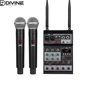 Kỹ thuật số Echo trộn giao diện điều khiển với Dual micro, 4-kênh trộn giao diện điều khiển, UHF/không dây Microphone/USB/BT cho chơi âm nhạc - Product Image 1
