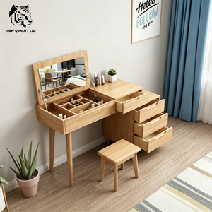 china wholesale good price customize large stock dropshipping new designed dresser table bedroom furniture wood mirror dresser - Product Image 3