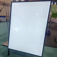 Caja de luz LED de cristal con marco de cartel publicitario de aluminio ultrafino personalizado para restaurante supermercado