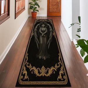 Karpet Lorong Motif Tengkorak Berkerajaan, Kerangka Gotik dan Bunga, Seni Horor Alternatif Gelap, Dekorasi Rumah - Product Image 3