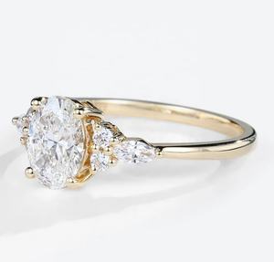 Gioielli personalizzati gigi <span class=keywords><strong>GIA</strong></span> <span class=keywords><strong>Report</strong></span> 14K 18K oro massiccio 6*8mm taglio ovale D-colore VVS anello di fidanzamento con diamante coltivato da laboratorio - Product Image 4