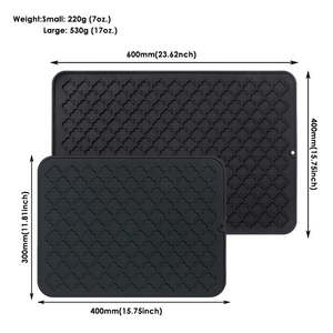 Tapis de séchage de vaisselle en caoutchouc pour cuisine, tapis en silicone résistant à la chaleur, tapis de séchage en silicone, tapis en silicone pour comptoir de cuisine, vente chaude - Product Image 4