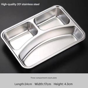 Assiette de <span class=keywords><strong>voyage</strong></span> personnalisée en acier inoxydable poli pour enfants avec couvercle - Product Image 4