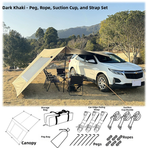 Auvent de voiture E-RIKE UPF50+ avec protection UV, toile Oxford 210D respirante, fenêtre en maille B3, auvent de voiture ultraléger - Product Image 3