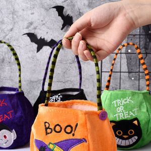 Bolsa de Halloween para Niños, Linda Bolsa de Truco o Trato, Bolso de Mano de Murciélago, Cubo de Dulces de Murciélago, Calabaza, Araña Naranja, Boo - Product Image 5