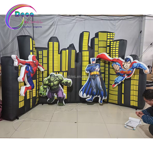Garçon fête d'anniversaire décoration personnalisé gonflable panneau d'affichage gonflable hauts bâtiments dessin animé <span class=keywords><strong>fond</strong></span> - Product Image 1