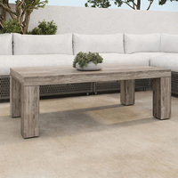Table basse rectangulaire d'extérieur en teck massif de haute qualité, personnalisable, résistante aux intempéries, pour patio et jardin