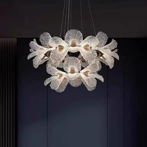 Lámpara de araña floral de lujo de estilo francés color crema para dormitorio, lámpara para comedor, cálida y romántica para el hogar nuevo. - Product Image 1