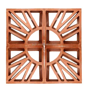 Natural red clay decorative hollow bricks vintage terracotta wall tiles