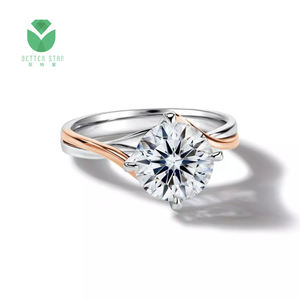 Echte Witte Hpht Lab Gegroeide Diamanten Ring Sieraden Wit Rose Goud Verlovingsring Cvd Lab Diamanten Ring Fijne Sieraden Voor Vrouwen - Product Image 1