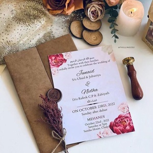 Invitations de <span class=keywords><strong>mariage</strong></span> personnalisées Cartes de vœux avec papier couché Impression numérique Logo personnalisé Matériau en carton - Product Image 3