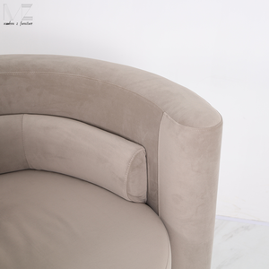 Giải trí hiện đại ghế Bắc Âu sang trọng nhung đỏ thư giãn giọng ghế bành xoay Thùng cánh tay ghế cho phòng khách - Product Image 5