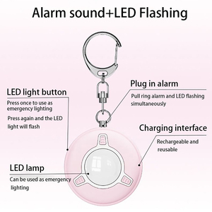 Alarme de sécurité personnelle rechargeable 130 dB haute sensibilité en ABS, idéale pour étudiants et femmes, anti-agression, appel d'urgence - Meilleure vente - Product Image 5