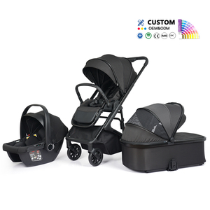 Ensemble de poussette de luxe 3-en-1 pour nouveau-né, avec nacelle et siège auto, idéal pour les voyages – Vente en gros - Product Image 1