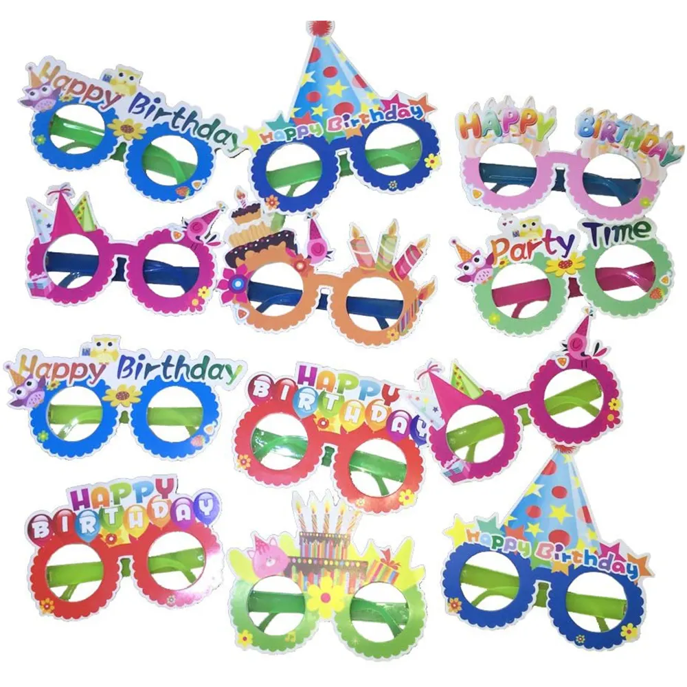 2022 Wholesale Cheap Children Adult Plastic Party Favors Happy Birthday Glasses Photo Booth Props