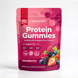 Gomitas Veganas de Alta Proteína con Colágeno y Vitaminas para Piel, Cabello y Uñas, Marca Privada OEM ODM, Fórmula Personalizada, Venta al Por Mayor de Fábrica - Product Image 1
