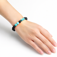 Bracelets unisexes faits à la main en pierre naturelle œil de tigre, turquoise et agate de 8 mm, perles tendance en forme de boule, accessoires de bricolage pour cadeaux