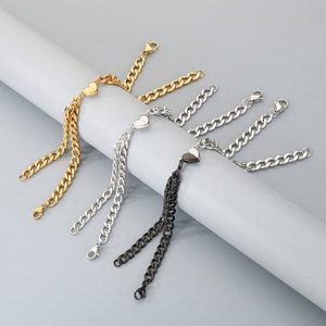 Bracelet et jonc de luxe en acier inoxydable 316L plaqué or 14k 18k, bracelet magnétique cœur pour femme et homme - Product Image 2