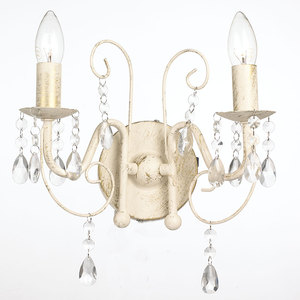 Applique murale à 2 lumières avec cadre chromé poli, luminaires muraux d'intérieur, lustre mural à gouttes de cristal transparent - Product Image 4