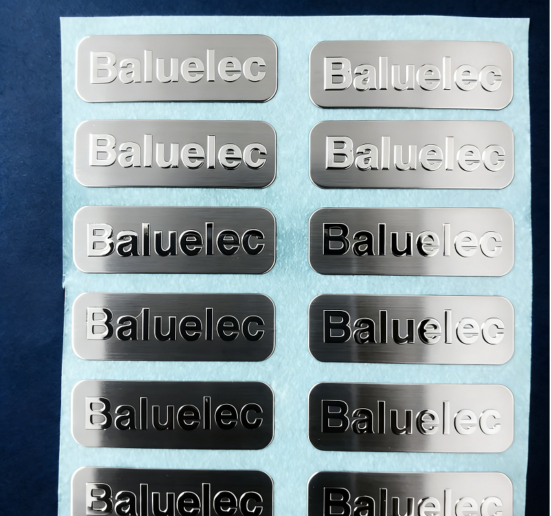 Customized Silver Metal Label Transfer Printing Electroplating Metal Sticker