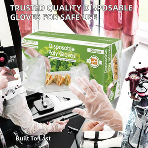 Gants de cuisine jetables en polyéthylène de qualité supérieure, taille moyenne, sûrs pour la manipulation des aliments, pour les milieux professionnels et l'usage quotidien - Product Image 2