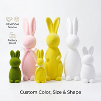 Lapin de Pâques floqué personnalisé pour vitrine, décoration intérieure, cadeaux festifs en gros et ornements de fête