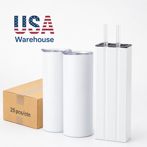 Vaso recto delgado de acero inoxidable de doble pared de 20 oz para sublimación por transferencia térmica, con pajita, para fiestas, al por mayor, desde almacén de EE. UU. - Product Image 5