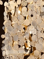 Lustre artistique en cuivre massif de luxe léger, doré, pour loft duplex à double hauteur, LED CRI 97 3000K, garantie 3 ans