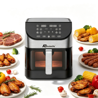 Freidora de Aire Anbolife 6L con Ventana Visible, Revestimiento Antiadherente, Libre de BPA, Olla y Bandeja para Freír con Revestimiento Antiadherente, Fabricación OEM