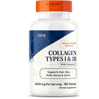 OEM Özel Etiketli Kolajen Tabletleri 180 Adet 3000mg C Vitamini ile Besin Takviyesi