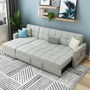 Sofá cama multifuncional pequeña sala de estar almacenamiento doble esquina concubina sentado y durmiendo doble uso plegable - Product Image 5