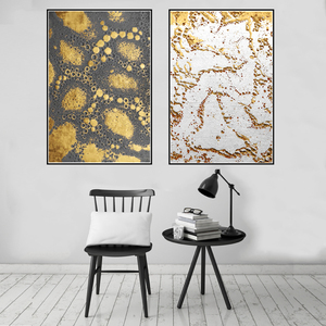 Feuille d'or <span class=keywords><strong>Graffiti</strong></span> abstrait toile imprimé affiche image sans cadre mur décoration de la maison - Product Image 3