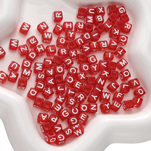 Cuentas de Letras Cuadradas Transparentes de 6mm, 100 Piezas/bolsa, Colores Surtidos, Cuentas de Letras del Alfabeto Inglés de Acrílico para Hacer Joyería DIY - Product Image 5