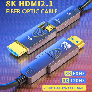 สายเคเบิลไฟเบอร์ออปติก HDMI 8K UHD สาย Micro HDMI เป็น HDMI V2.1สาย AOC แบบถอดได้8K 60Hz 4K 120Hz สำหรับจอมอนิเตอร์โปรเจ<span class=keywords><strong>ก</strong></span>เตอร์ - Product Image 2